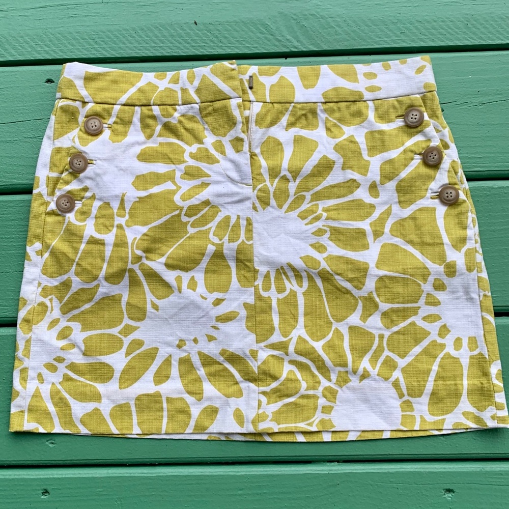 J. Crew Mini Skirt Yellow and White Women’s Size 4